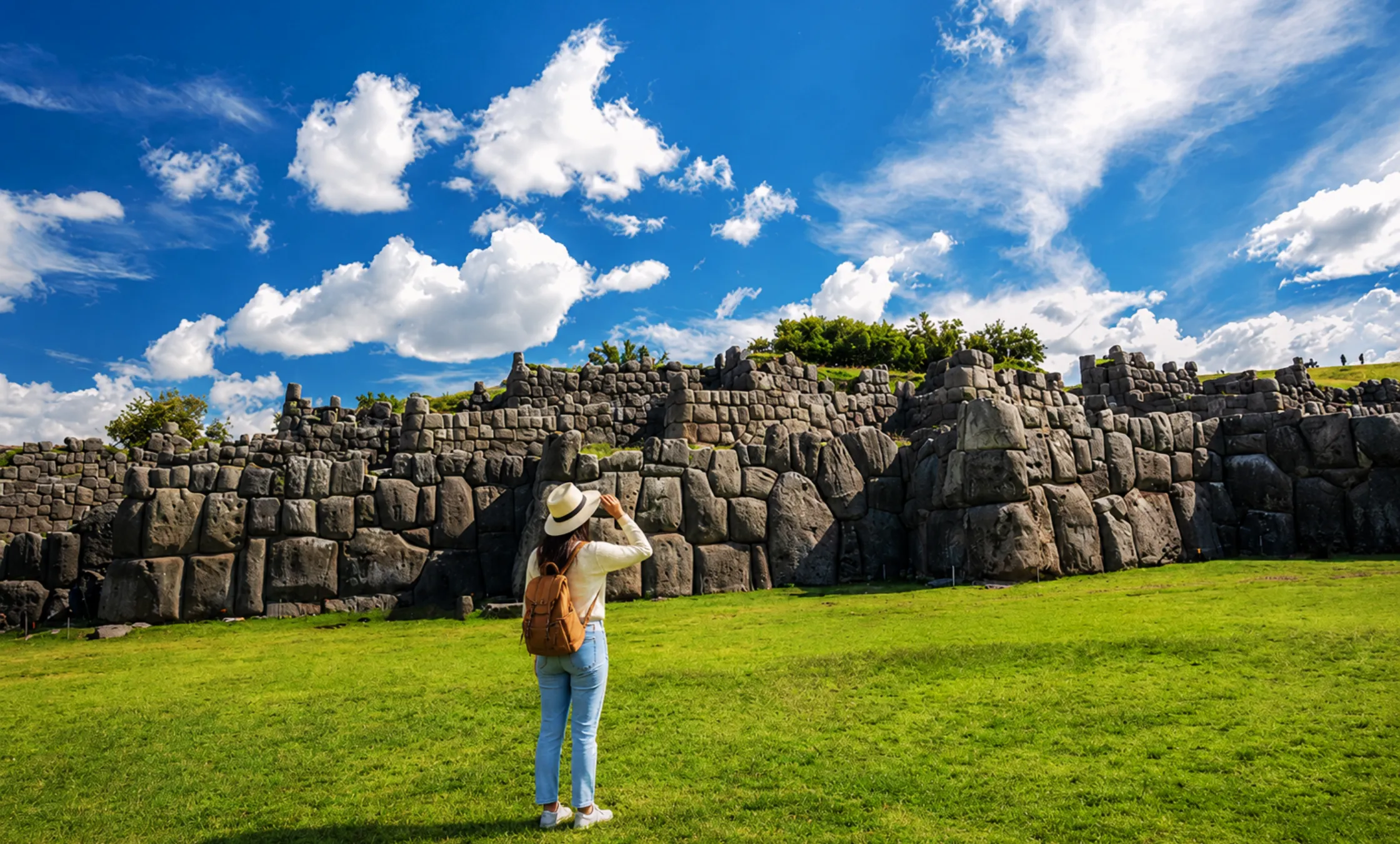 Sacsayhuamán archaeological site overlooking Cusco during a guided city tour in Peru