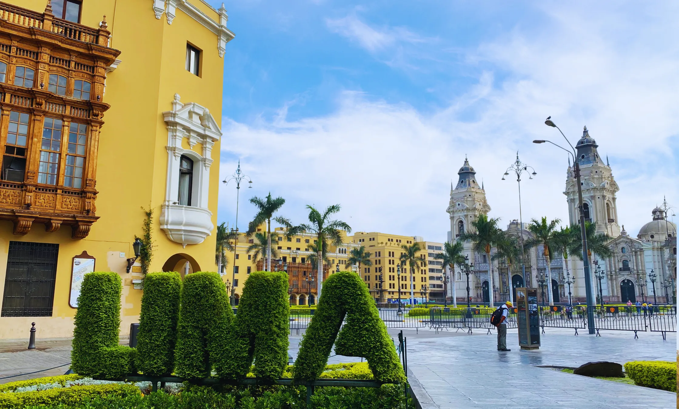 Historic Plaza Mayor in Lima, Peru, during a guided city tour through the City of Kings